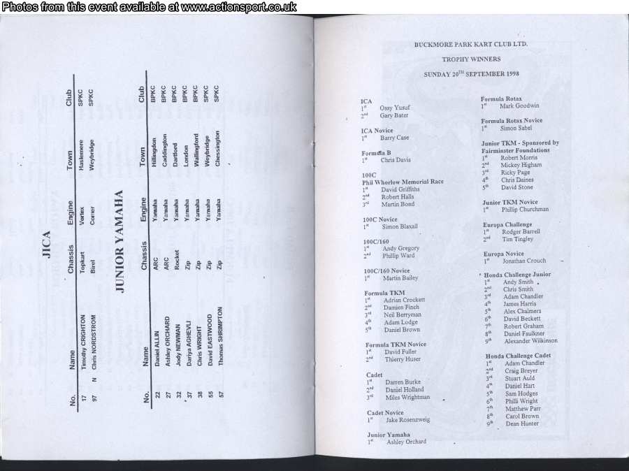 Event programme page